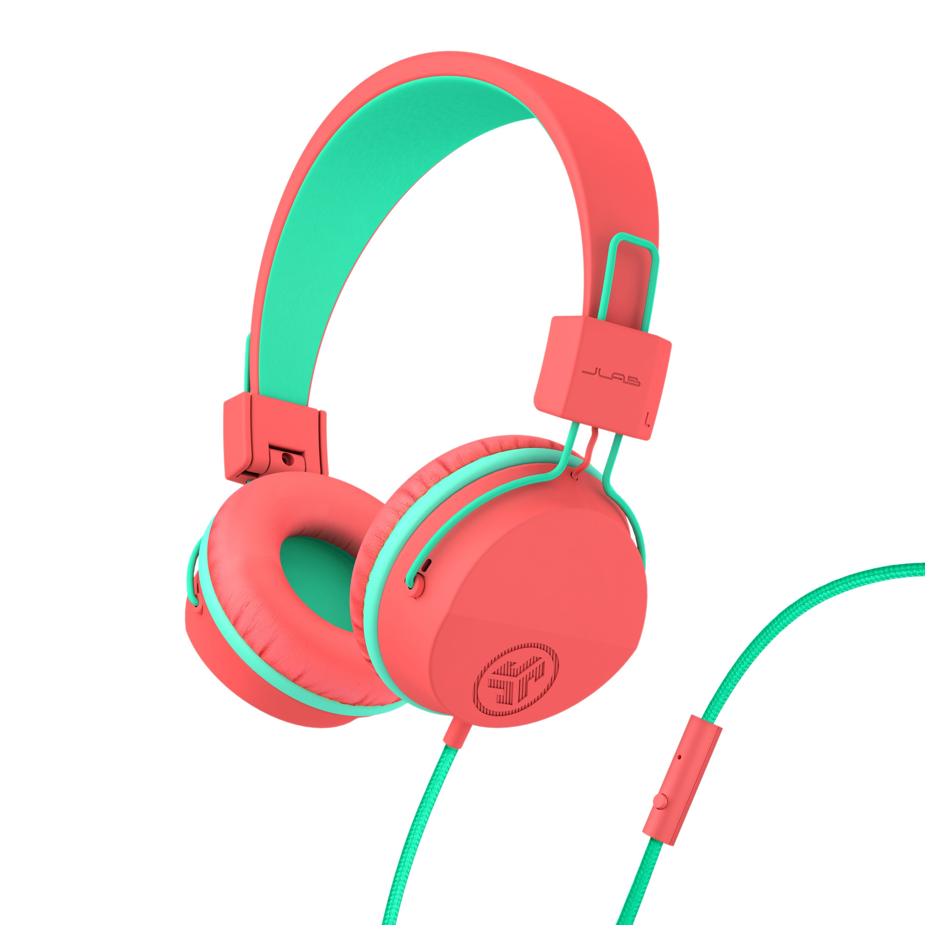 JBuddies Studio On-Ear Kids Wired Headphones Blue/Green - Peach/Mint