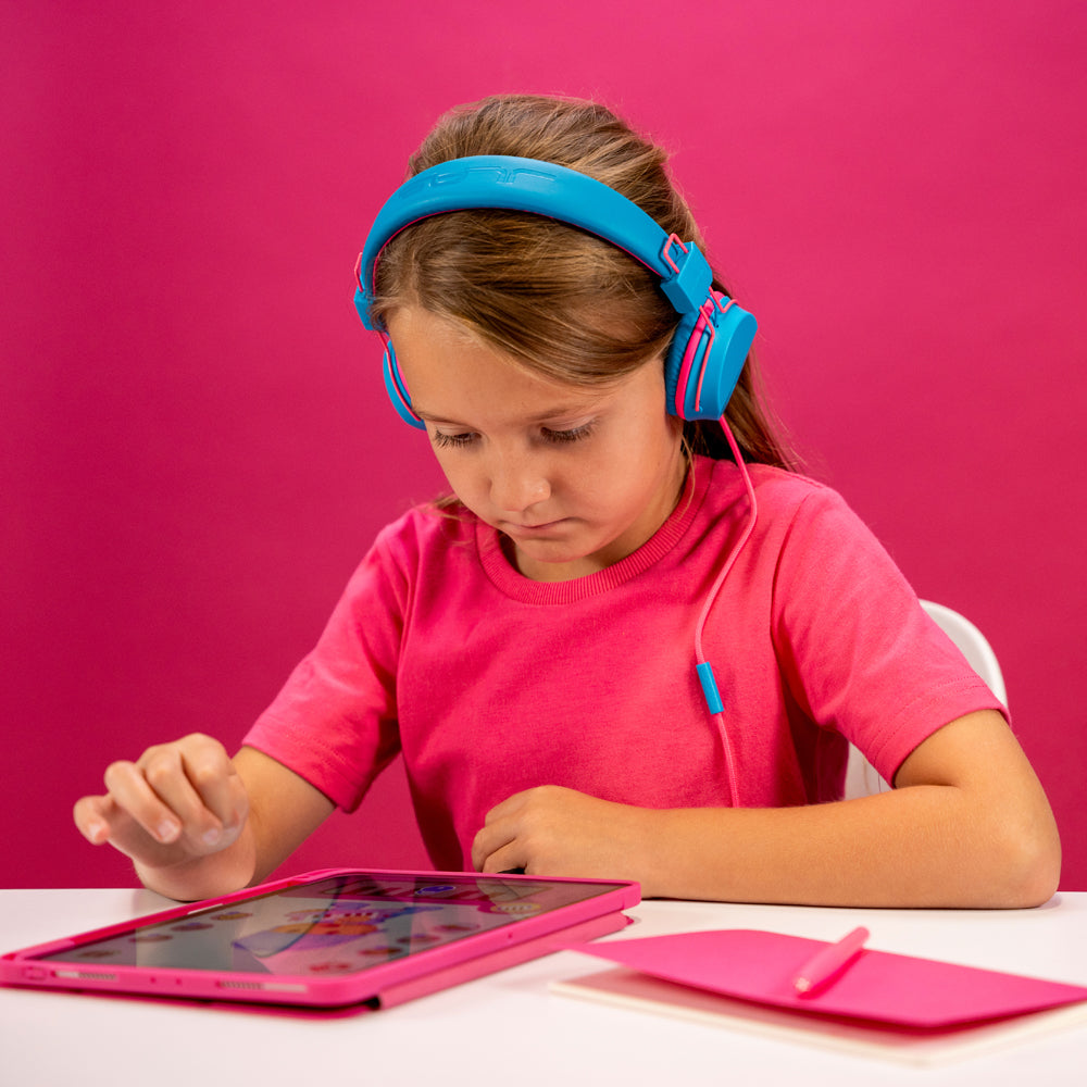 JBuddies Studio On-Ear Kids Wired Headphones Blue/Pink