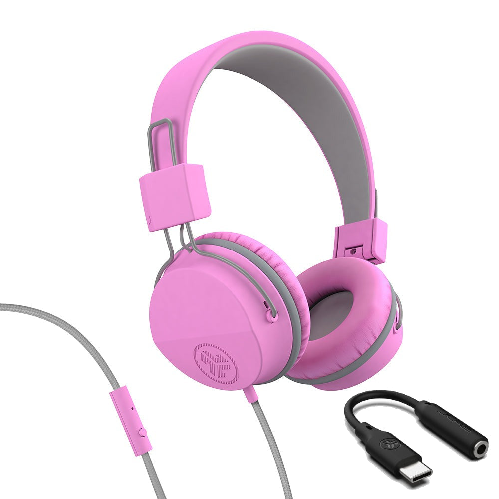 JBuddies Studio On-Ear Kids Wired Type-C Headphones Peach - Pink