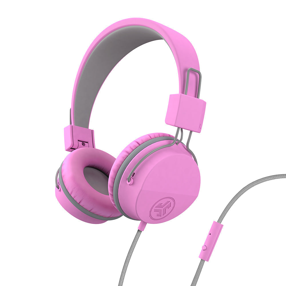JBuddies Studio On-Ear Kids Wired Headphones Graphite/Violet - Pink/Gray